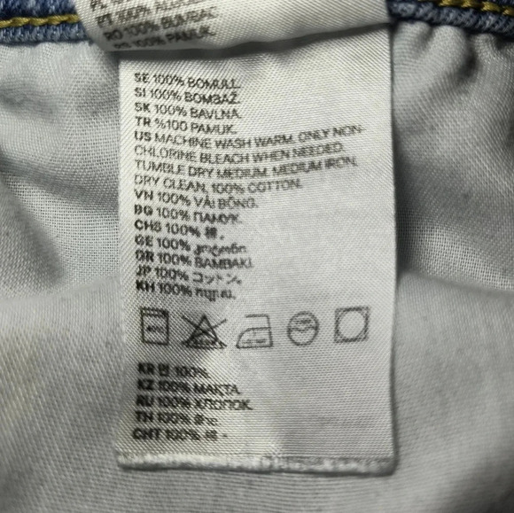 H&M Women's Ultra High Waisted Mom Plus Distressed Jean Shorts, 16 - Picture 9 of 10